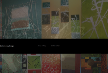 Ashley's front page shows her latest works, using the whole screen to show them off